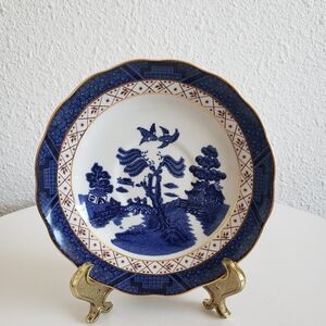 #Royal Doulton Real Old Willow  Butter Small Plate Fine Porcelain Blue